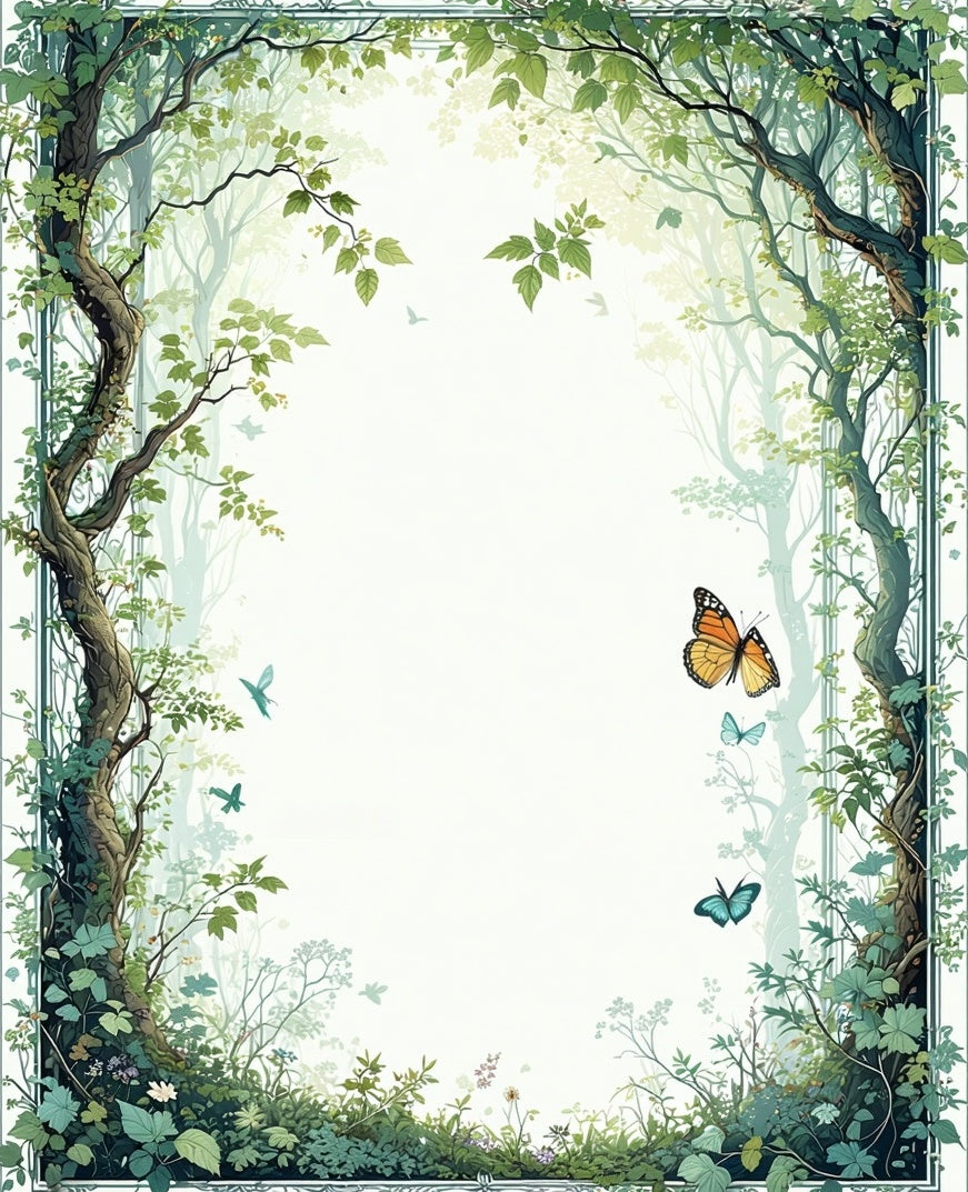 Enchanted Forest Butterfly Digital Art Rug