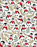Cute Red Scarf Penguin Winter Branches Rug