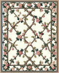 Floral Trellis Beige Pattern Design Rug