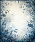 Elegant Blue Floral Vine Pattern Rug