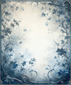Elegant Blue Floral Vine Pattern Rug