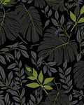 Dark Tropical Foliage Pattern Rug