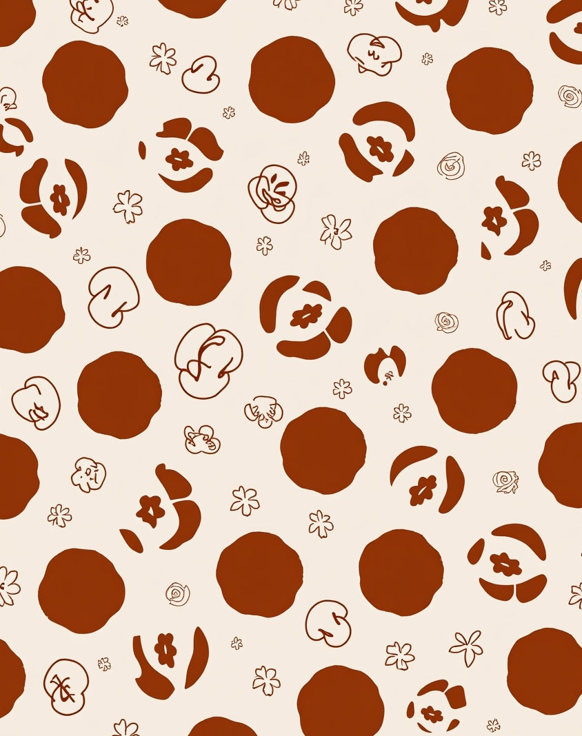 Bold Dot Floral Outline Pattern Rug