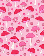Pink Mushroom Pattern Play Rug