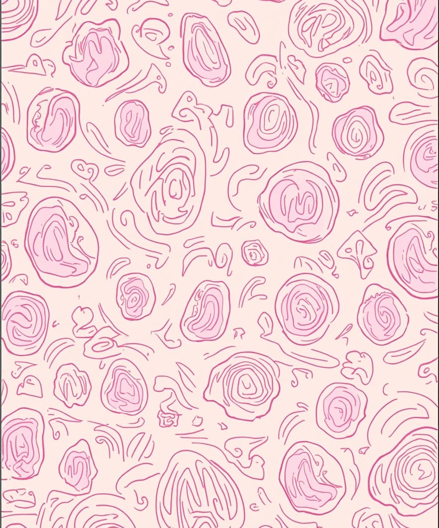 Abstract Pink Organic Swirl Pattern Rug