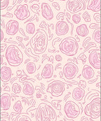 Abstract Pink Organic Swirl Pattern Rug