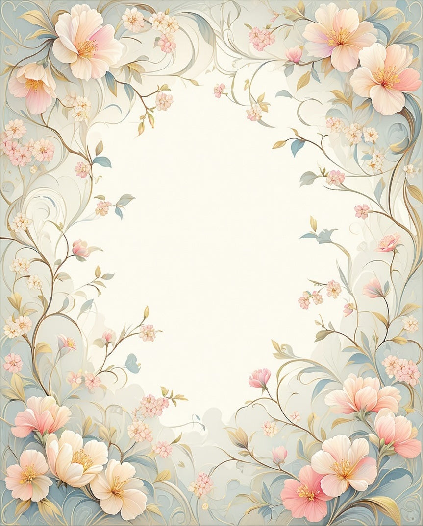 Soft Floral Vine Pattern Rug