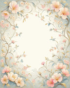 Soft Floral Vine Pattern Rug