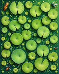 Nature Green Lily Pad Insects Pattern Rug