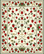 Strawberry Vine Floral Cream Rug