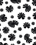 Black Floral Silhouette Pattern Rug
