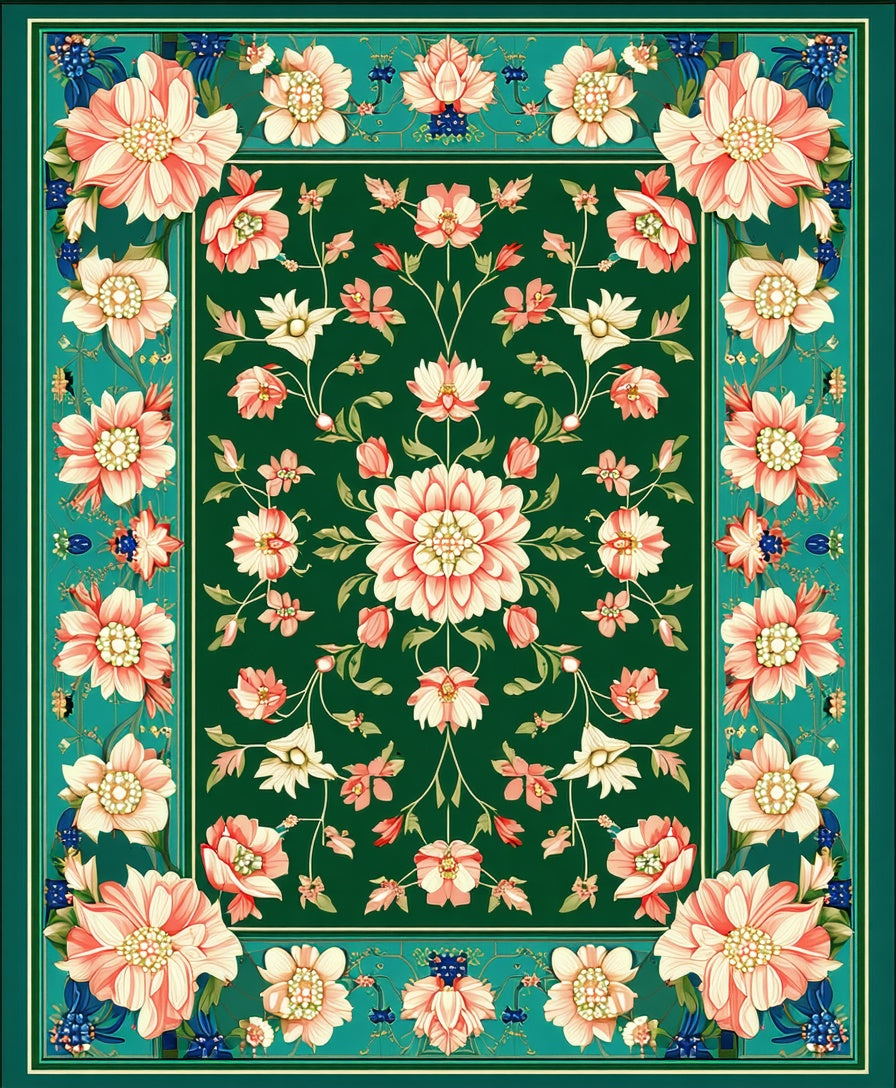 Floral Vine Decorative Pattern Rug