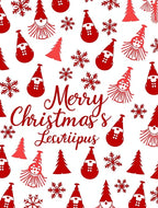 Red Santa Gnome Snowflake Forest Rug