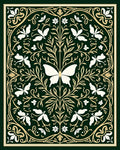 Whimsical Green Butterfly Garden Rug