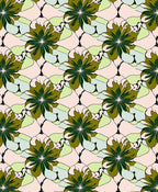 Art Nouveau Stylized Floral Pattern Rug