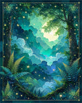 Enchanted Forest With Starry Sky Rug