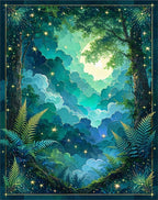 Enchanted Forest With Starry Sky Rug