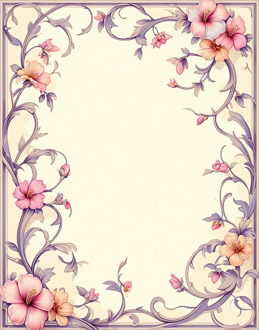 Ornate Floral Vine Pattern Rug