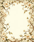 Cream Floral Vine Design Rug