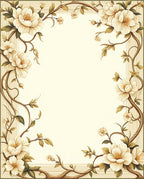 Cream Floral Vine Design Rug