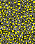 Abstract Yellow Square Pattern Rug