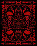Red Skull Rose Baroque Rug