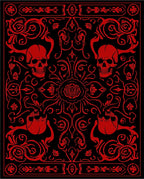 Red Skull Rose Baroque Rug