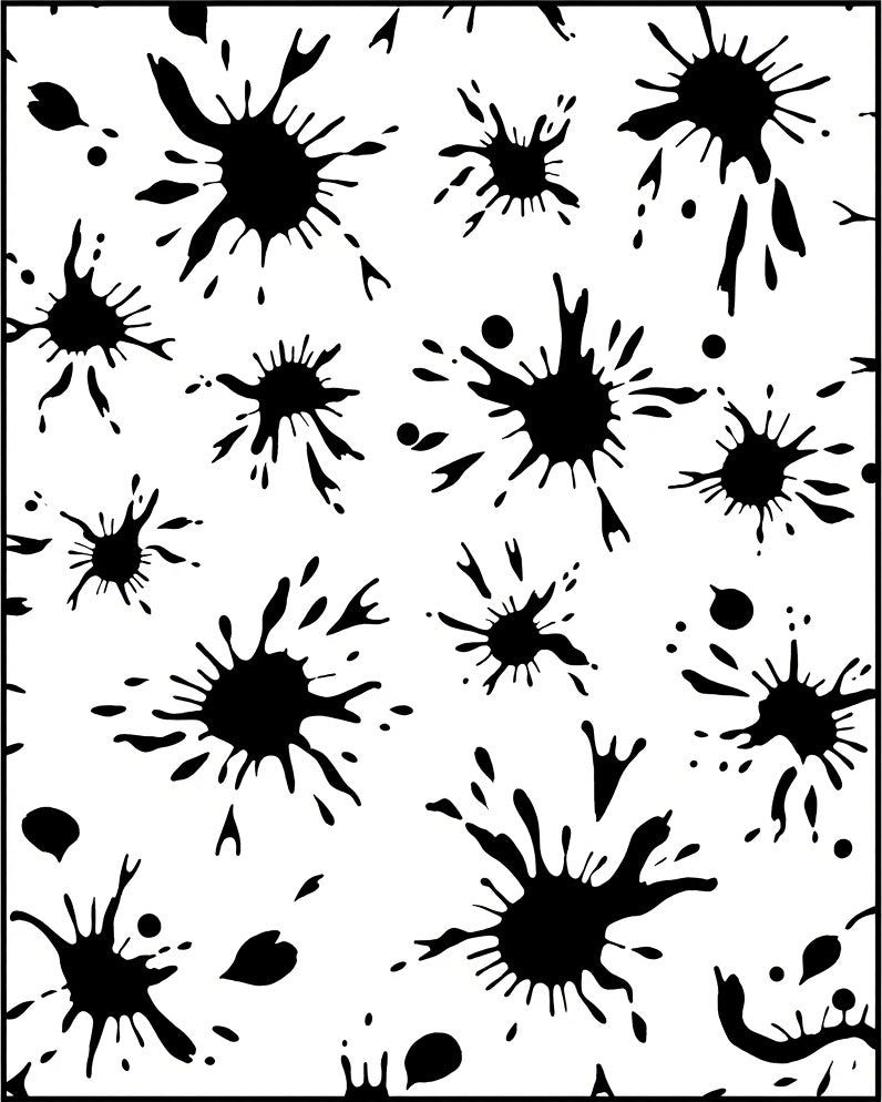 Black Splatter Pattern Design Rug