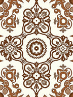 Classic Brown Floral Mandala Pattern Rug