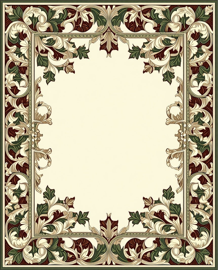 Rich Floral Toned Scrollwork Elegance Rug