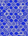 Blue Cream Floral Pattern Harmony Rug