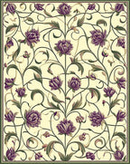 Vintage Floral Vines Pastel Rug
