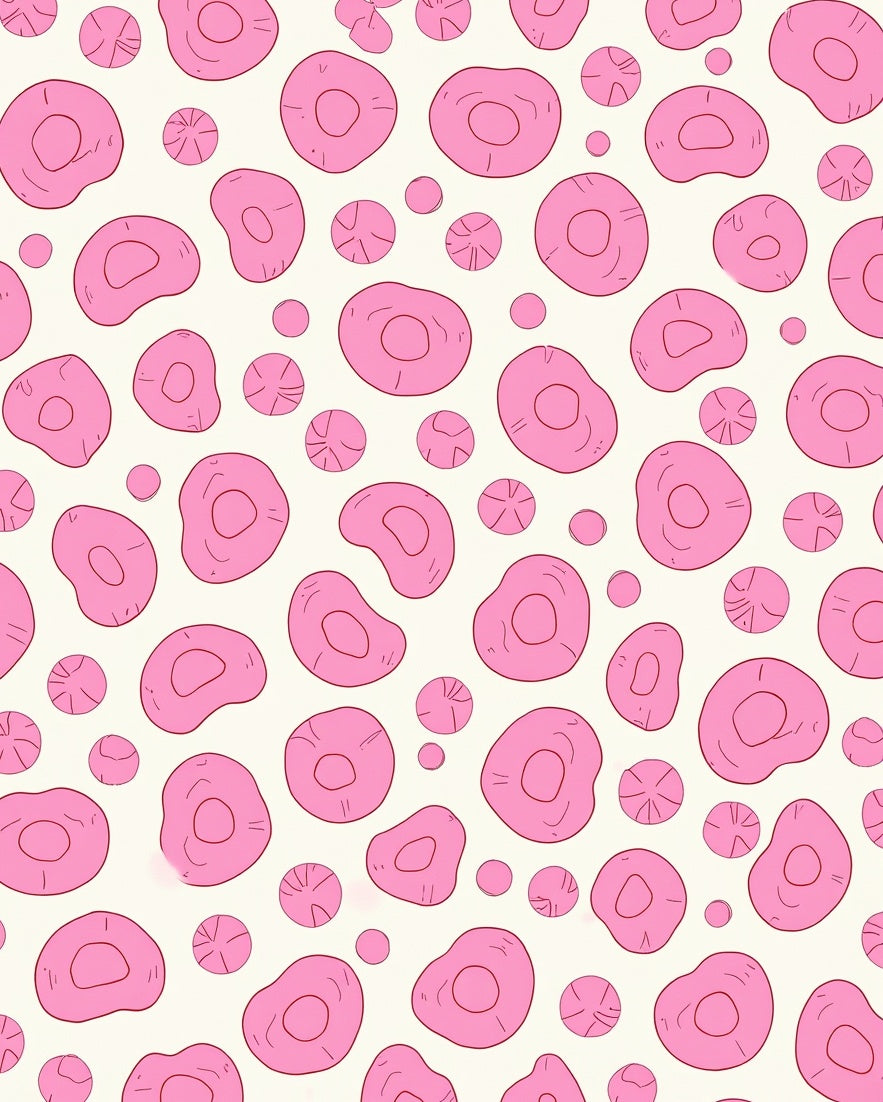 Pink Cells And Dots Pattern Rug