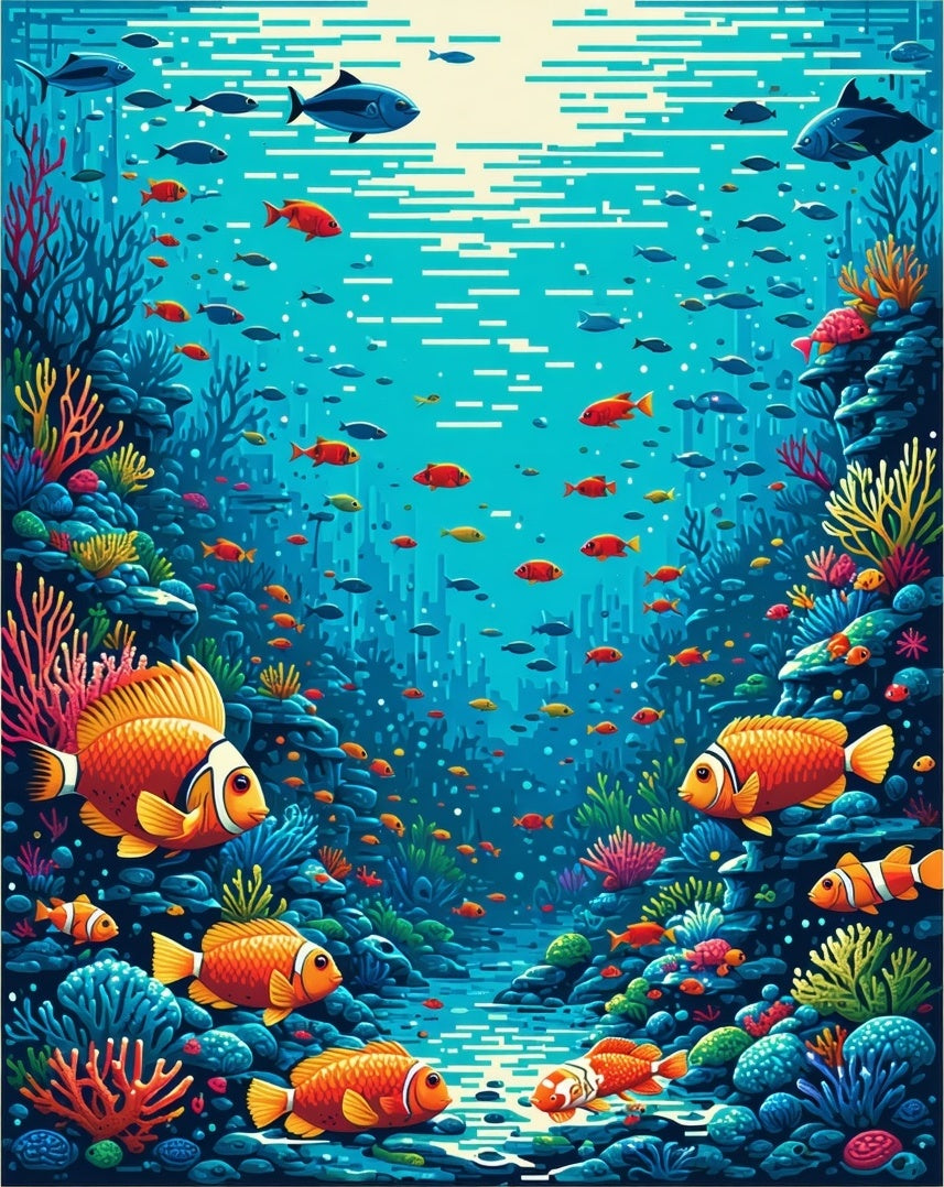 Underwater Coral Reef Scene Rug