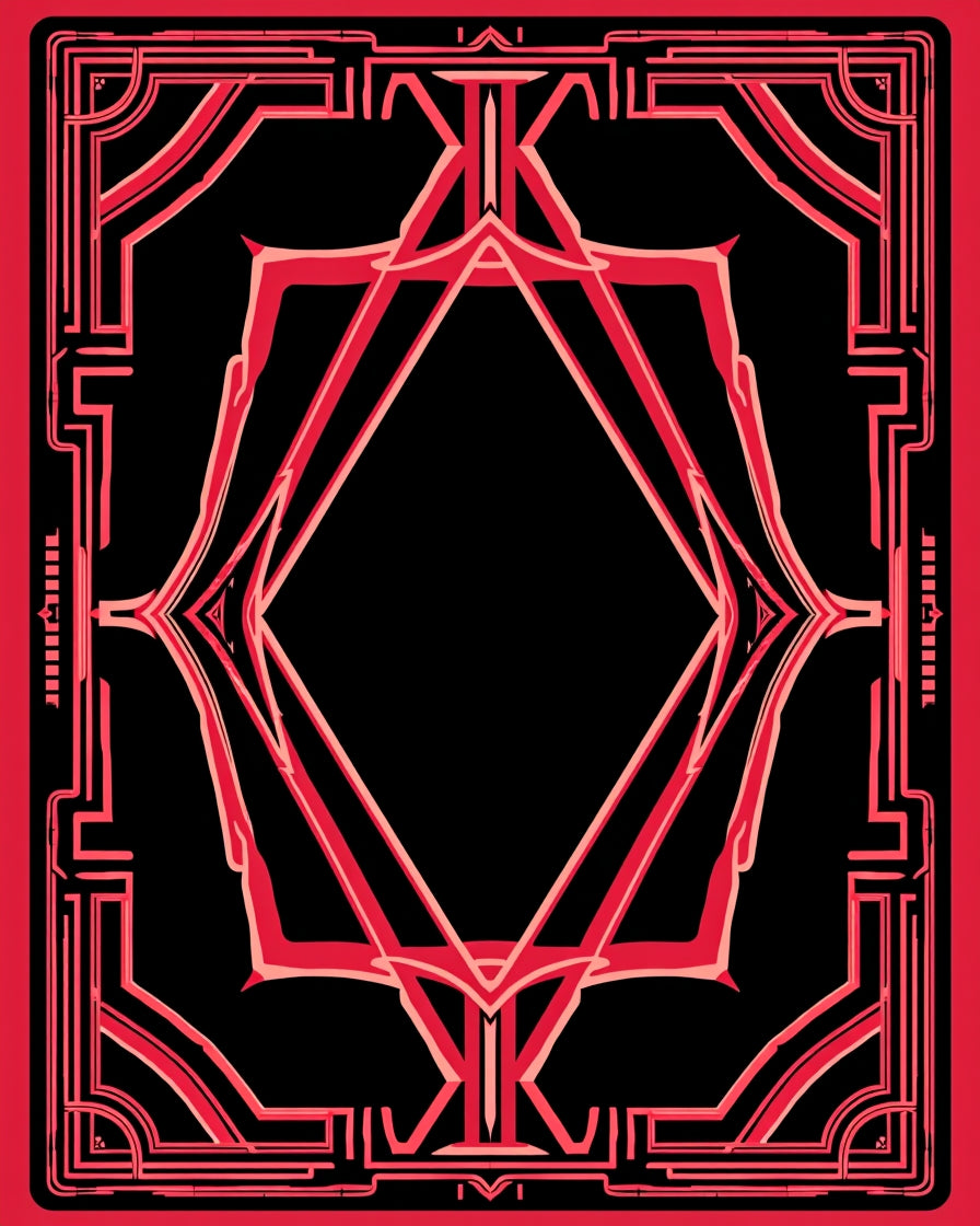 Bold Geometric Red Frame Rug