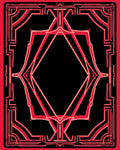 Bold Geometric Red Frame Rug