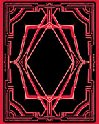 Bold Geometric Red Frame Rug