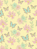 Pastel Butterfly Floral Garden Pattern Rug
