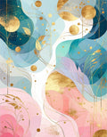 Abstract Gold Leaf Swirls Rug