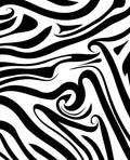 Abstract Black Swirl Stripes Rug