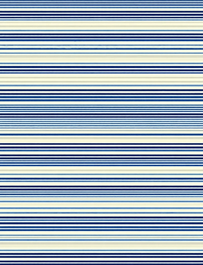 Classic Blue White Striped Design Rug