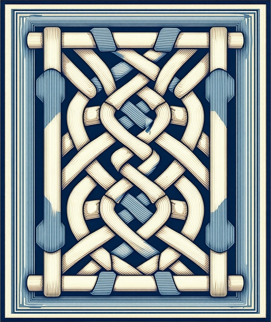 Intricate Intertwined Knot Pattern Rug