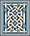 Intricate Intertwined Knot Pattern Rug