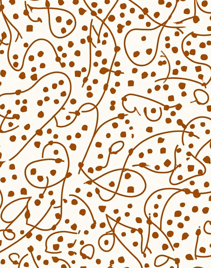 Whimsical Vine Dots Pattern Rug
