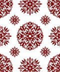 Deep Red Floral Medallion Arrangement Rug
