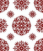Deep Red Floral Medallion Arrangement Rug