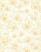 Soft Cream Floral Swirl Pattern Design Rug