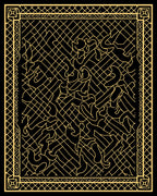 Bold Black Gold Abstract Art Rug