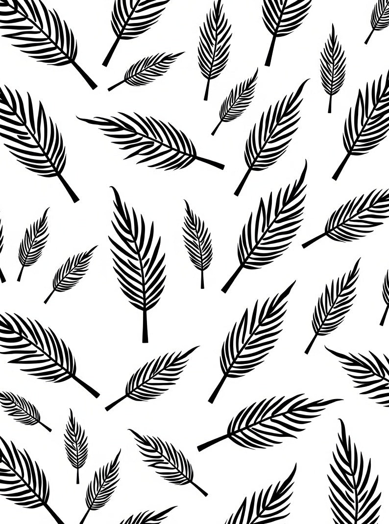 Patterned Silhouette Leaves Design Rug