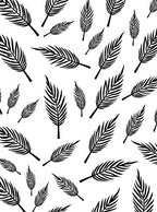 Patterned Silhouette Leaves Design Rug